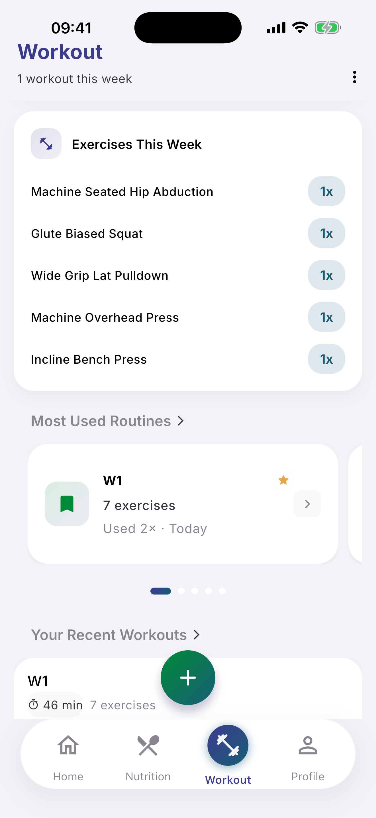 Workout history