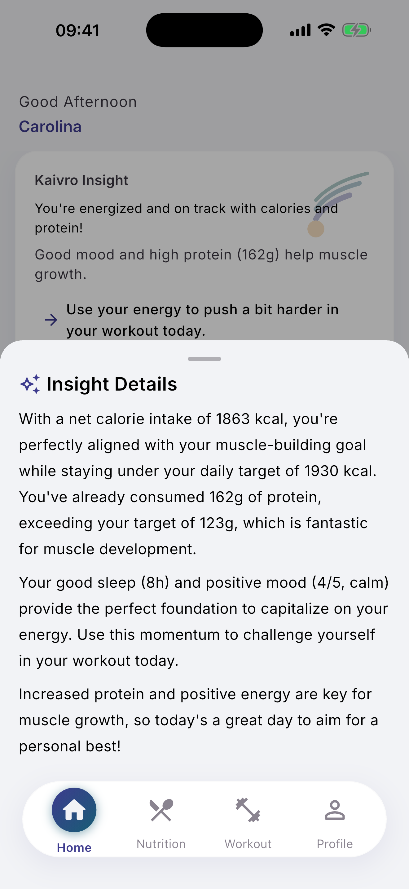 Expanded AI insight detail explaining the reasoning